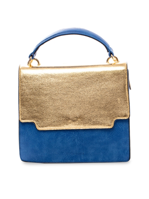 

Sugarush Blue & Gold-Toned Solid Satchel