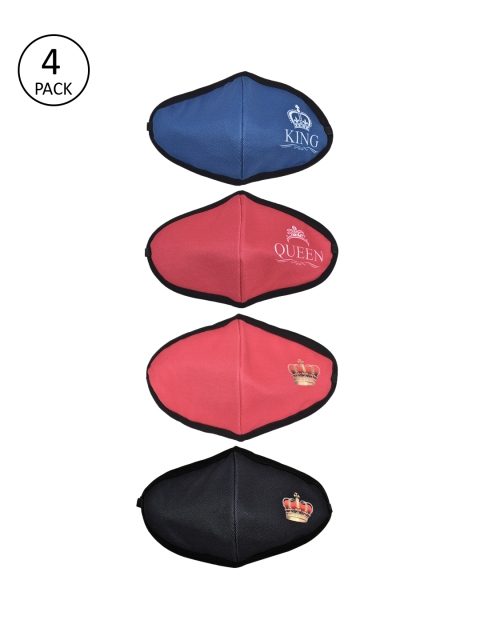 

SWAYAM Unisex Pack Of 4 4-Ply Reusable Outdoor Masks, Assorted