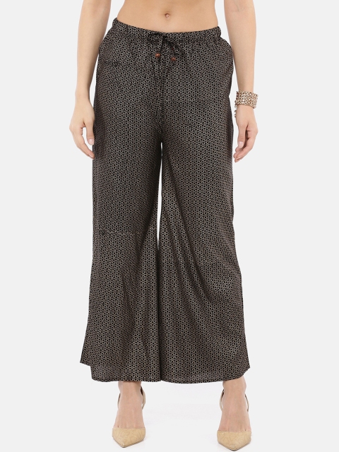 

GOLDSTROMS Women Black Printed Straight Palazzos