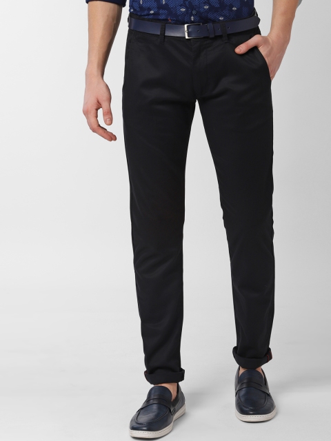

Peter England Casuals Men Black Skinny Fit Solid Regular Trousers
