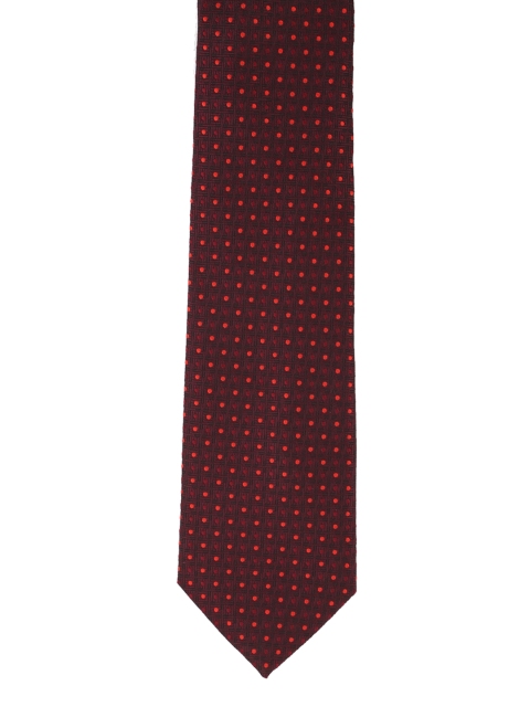 

Louis Philippe Maroon Woven Design Broad Tie
