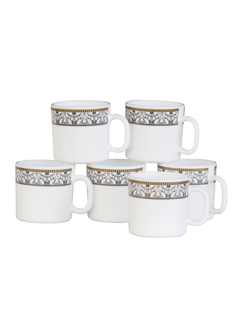 

Laopala Set Of 6 White & Black Moroccan Printed Sovrana Coffee Mugs