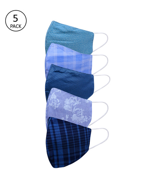 

Be Indi Unisex 5 Pcs Assorted 3-Ply Anti-Pollution Reusable Cloth Masks