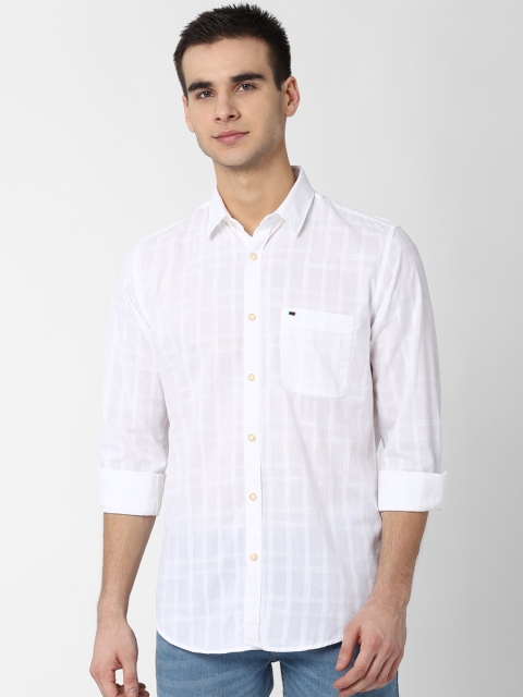 

Peter England Casuals Men White Slim Fit Self Design Casual Shirt