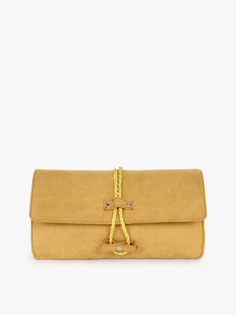

yelloe Women Mustard Yellow Solid Clutch