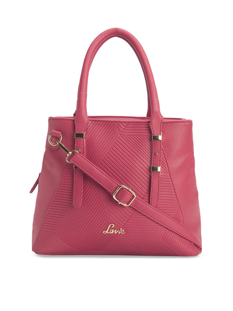 

Lavie Pink Textured Handbag