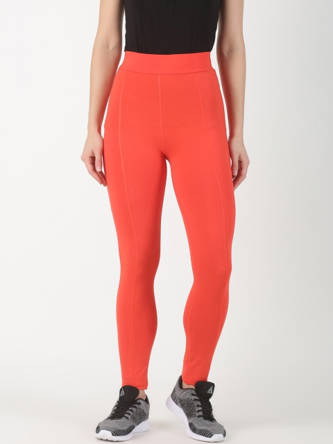 

Soul Space Women Orange Solid Tights