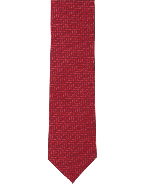 

Louis Philippe Men Red Woven Design Broad Tie