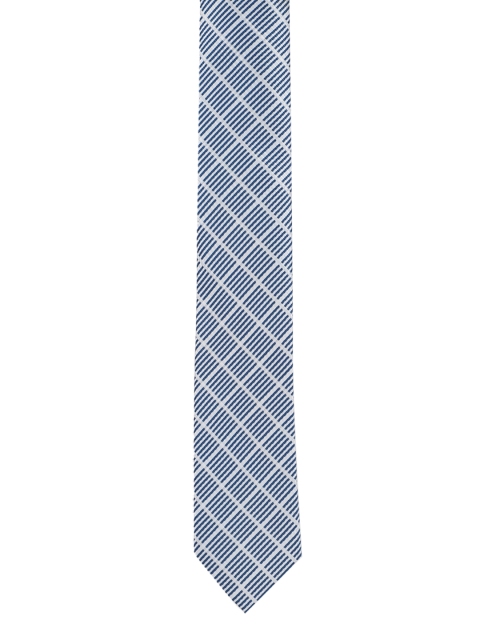 

Louis Philippe Men Blue & White Woven Design Broad Tie