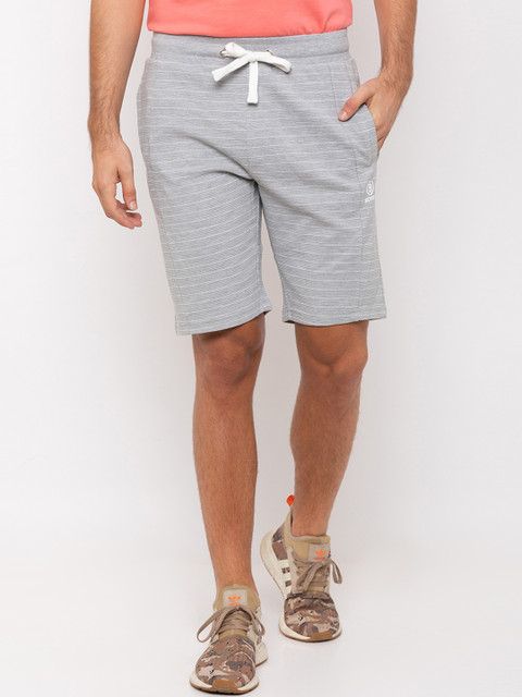 

Globus Men Grey Striped Slim Fit Regular Shorts
