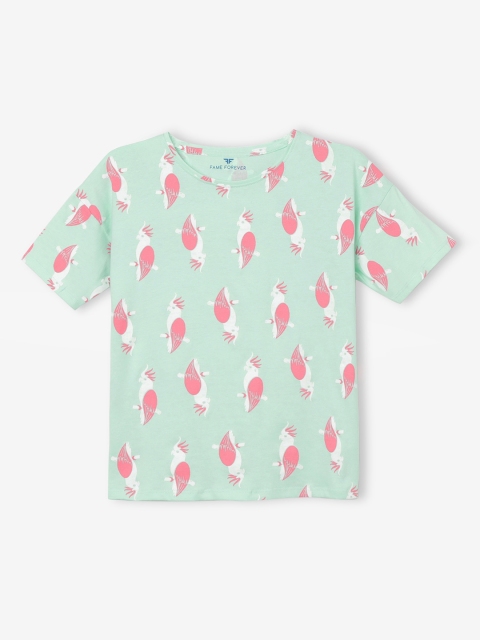 

Fame Forever by Lifestyle Girls Green Printed Top