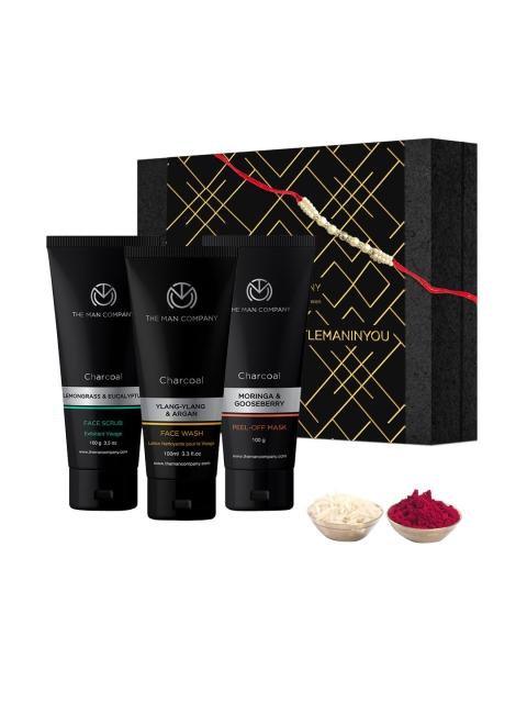 

THE MAN COMPANY Charcoal Face Care Trio 3 Grooming Kit, Black
