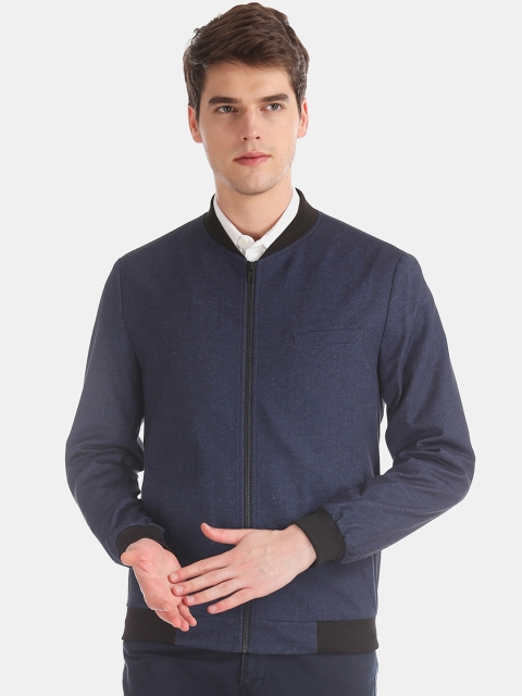 

AD By Arvind Men Blue Solid Padded Jacket