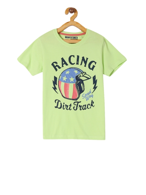 

Flying Machine Boys Green Printed Round Neck T-shirt