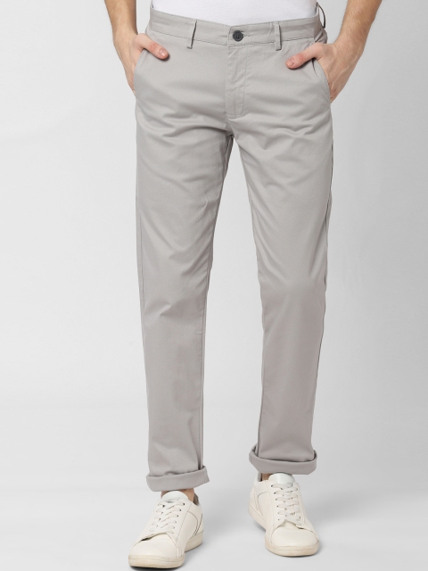 

Peter England Casuals Men Grey Slim Fit Solid Regular Trousers