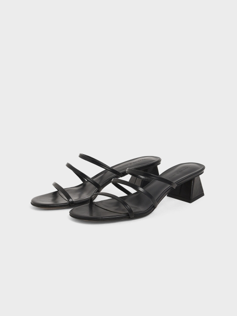 

CHARLES & KEITH Women Black Solid Block Heels