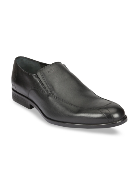 

ATTILIO by Ruosh Men Black Leather Slip-On Sneakers