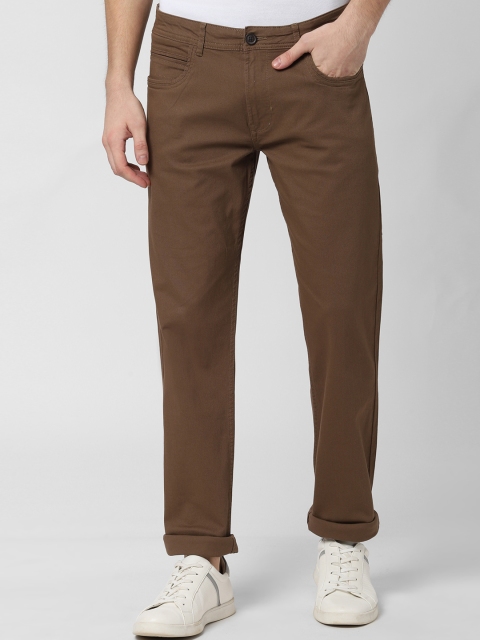 

Peter England Casuals Men Brown Slim Fit Self Design Regular Trousers