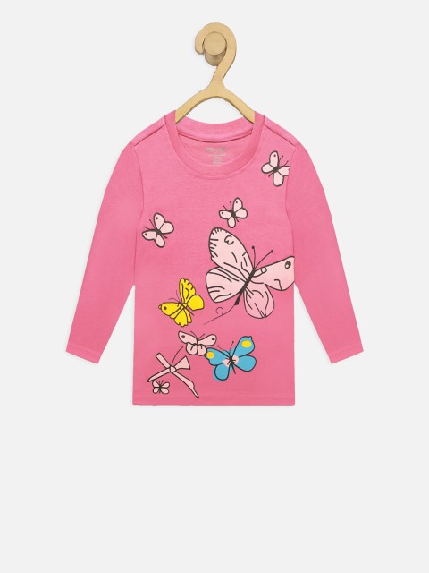 

Miss & Chief Girls Pink Printed Round Neck T-shirt
