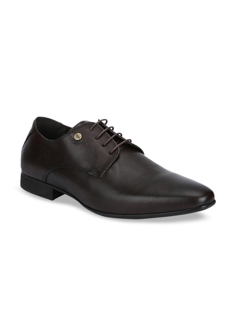 

Red Tape Men Coffee Brown Solid Leather Formal Derbys