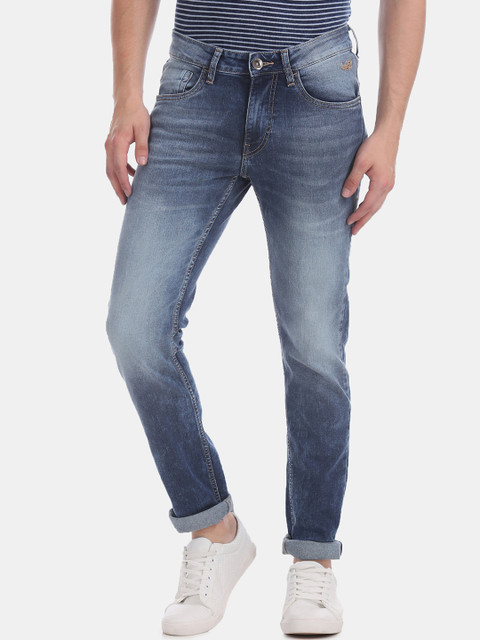 

Flying Machine Men Blue Skinny Fit Mid-Rise Clean Look Stretchable Jeans
