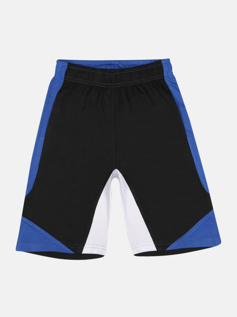 

Lil Tomatoes Boys Black & Blue Colourblocked Regular Shorts