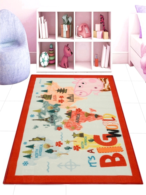

Saral Home Blue & Red Peppa Pig Printed Soft Polypropylene Yarn Anti-Skid Carpet