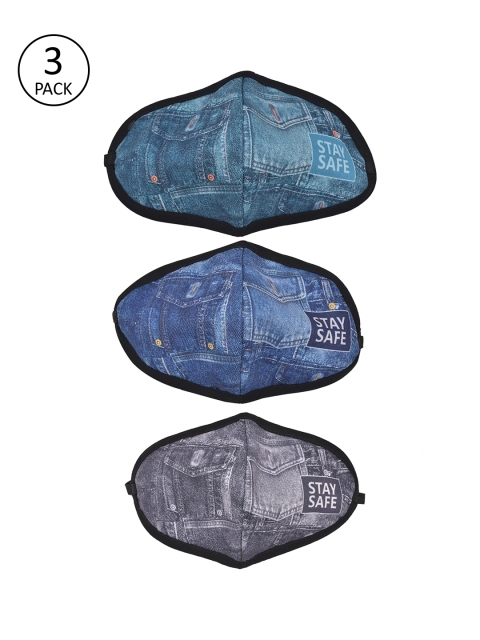 

SWAYAM Unisex Pack Of 3 4-Ply Reusable Outdoor Masks, Assorted