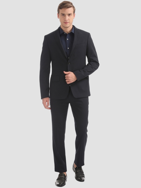 

AD By Arvind Men Black Solid Slim-Fit Single-Breasted Formal Suit
