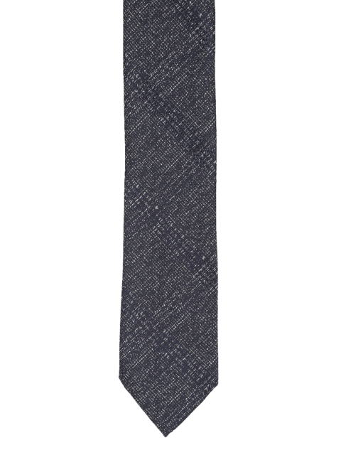 

Louis Philippe Men Navy Blue Woven Design Broad Tie