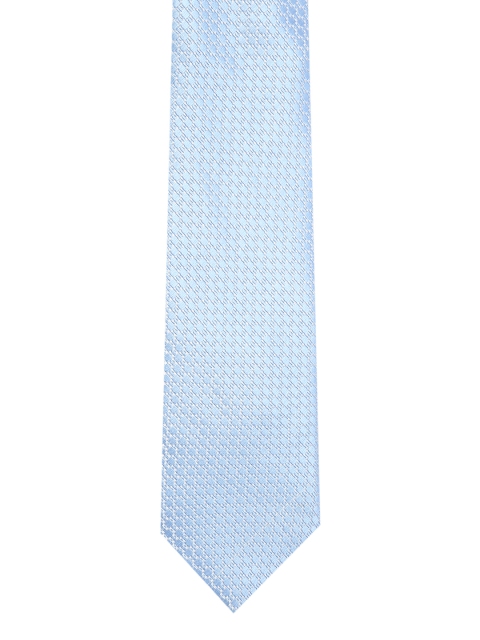 

Louis Philippe Blue & Off-White Woven Design Broad Tie