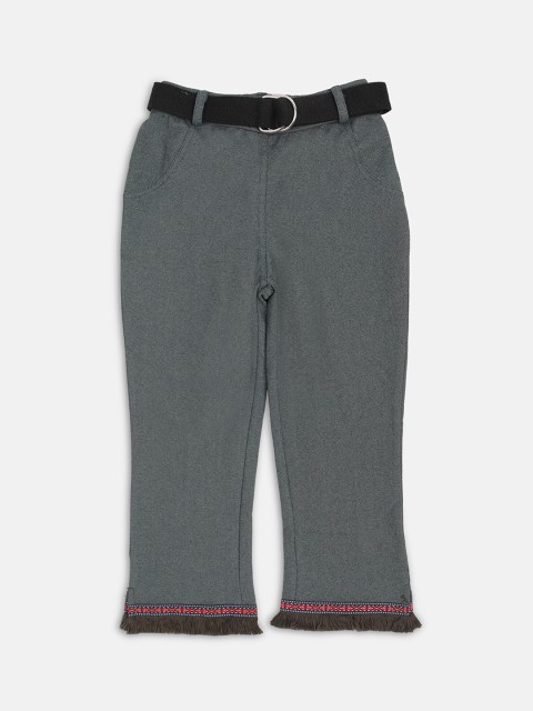 

Ziama Girls Grey Solid Regular Fit Capris