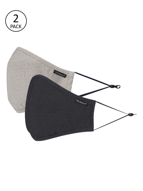 

t-base Unisex 2 Pcs Solid 6-Ply Anti-Bacterial Protective Outdoor Masks, Black