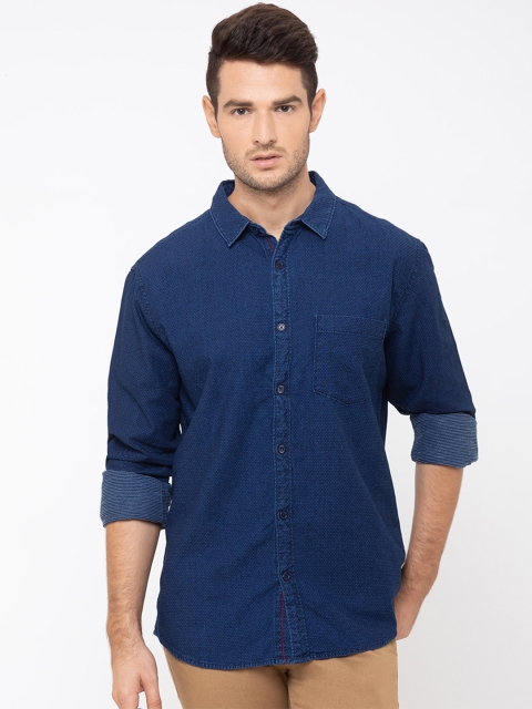 

Globus Men Blue Regular Fit Printed Casual Shirt