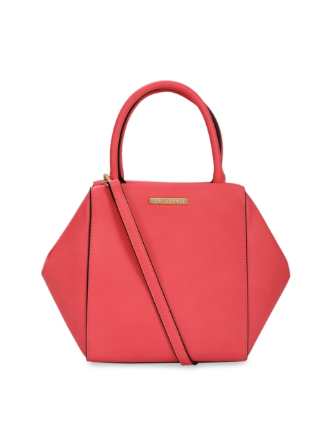 

Sugarush Coral Pink Solid Handheld Bag