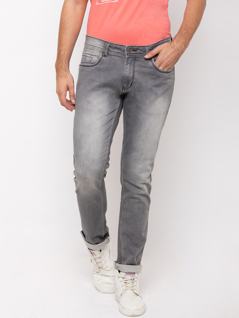 

Globus Men Grey Skinny Fit Mid-Rise Clean Look Jeans
