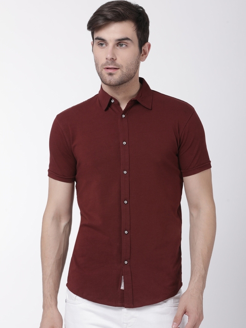 

T-Tog Men Maroon Slim Fit Solid Casual Shirt