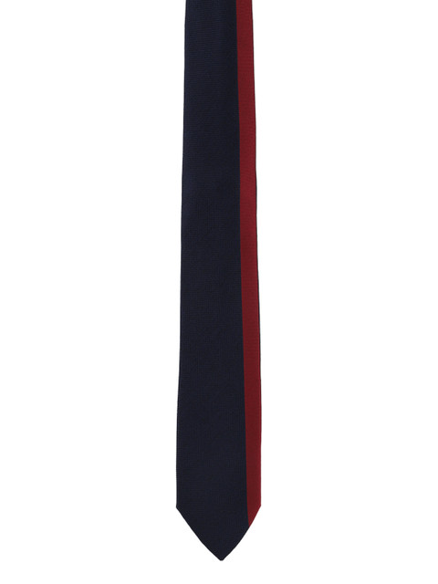 

Louis Philippe Navy Blue & Maroon Woven Design Broad Tie