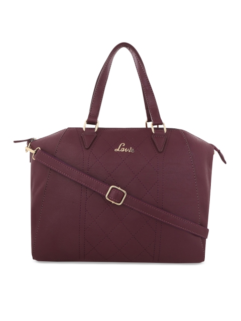 

Lavie Burgundy Self Design Satchel