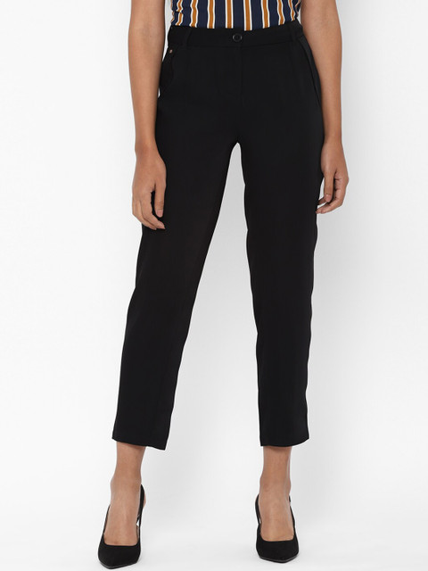 

Allen Solly Woman Women Black Regular Fit Solid Regular Trousers