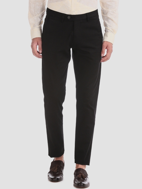 

AD By Arvind Men Black Slim Fit Solid Regular Trousers