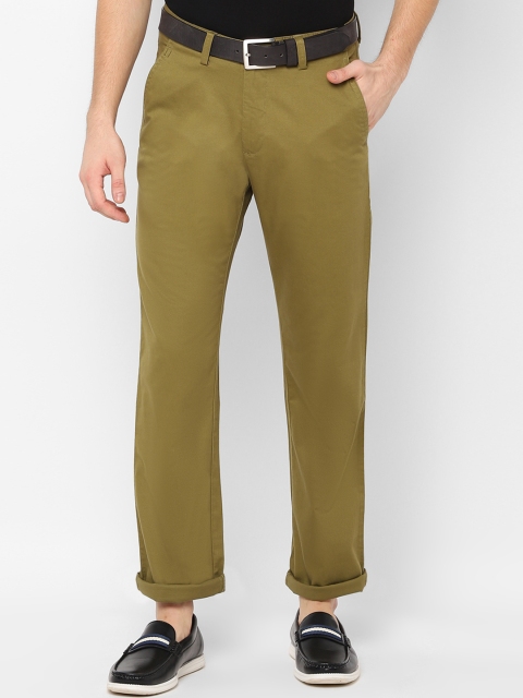 

Allen Solly Men Khaki Regular Fit Self Design Regular Trousers