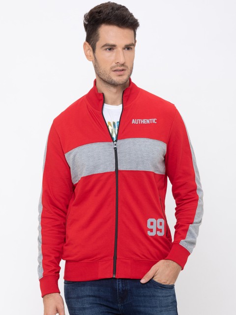 

Globus Men Red & Grey Colourblocked Sweatshirt