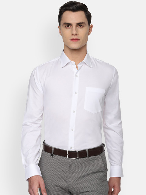 

Van Heusen Men White Slim Fit Solid Formal Shirt