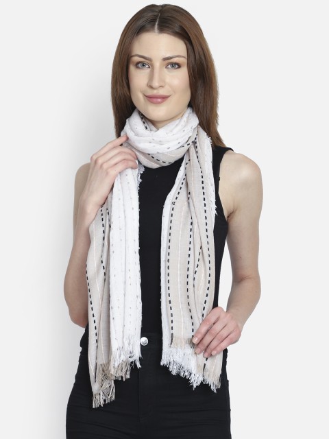 

Anekaant Women Off-White Woven Design Stole