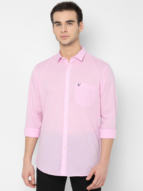 

Allen Solly Men Pink Slim Fit Checked Casual Shirt