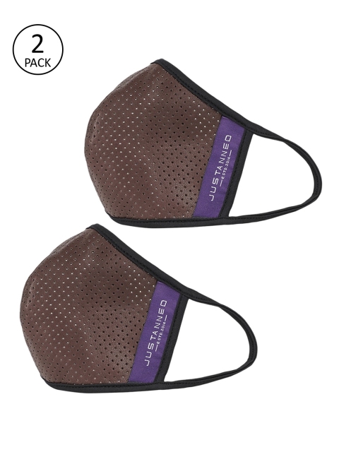 

Justanned Unisex Breathable Leather Reusable 2-Layer Protective Outdoor Mask, Brown
