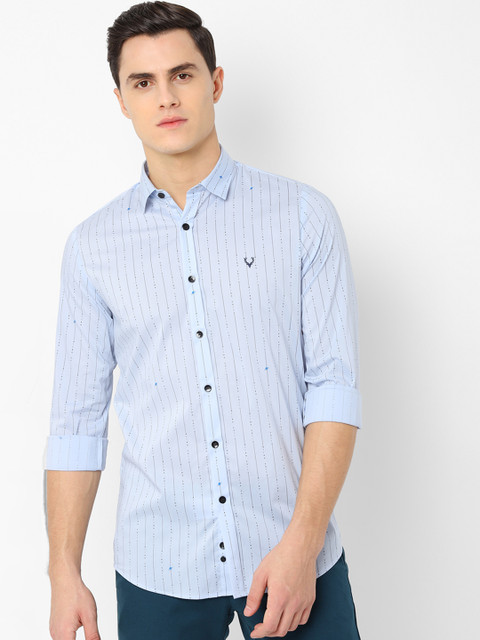 

Allen Solly Men Blue Slim Fit Striped Casual Shirt