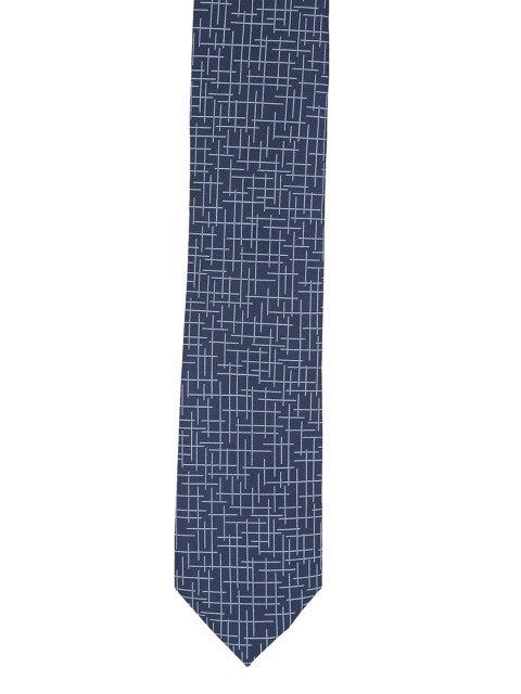 

Louis Philippe Navy Blue & Blue Woven Design Broad Tie
