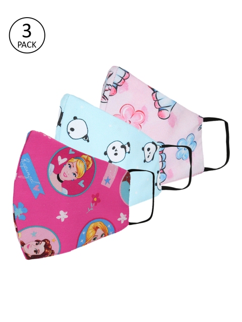 

Tossido Kids Pack Of 3 Reusable 3-Ply Cloth Mask, Pink
